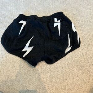 Aviator Nation Black Shorts with White Lightning Bolts